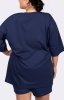 Mona Joy bawełniana piżama plus size navy tył